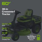 60V 30” CrossoverT Riding Lawn Tractor with (2) 8.0 Ah, (2) 4.0 Ah Batteries & 600-Watt Charger - Image 2