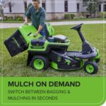 60V 30″ CrossoverT Riding Lawn Tractor, Bagger Included, (4) 8.0 Ah (1) 20.0Ah Batteries and 600-Watt Charger - Image 11