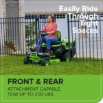 60V 30″ CrossoverT Riding Lawn Tractor, Bagger Included, (4) 8.0 Ah (1) 20.0Ah Batteries and 600-Watt Charger - Image 13