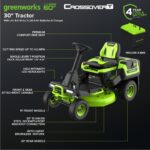60V 30″ CrossoverT Riding Lawn Tractor, Bagger Included, (4) 8.0 Ah (1) 20.0Ah Batteries and 600-Watt Charger - Image 3