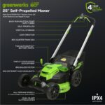 60V 25″ SP Mower 3PC Combo Kit, 16″ String Trimmer and 610CFM Blower - Image 3