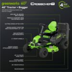 60V 42″ Cordless Battery CrossoverT Riding Lawn Mower + Bagger, (6) 8.0 Ah Batteries and (3) Dual-Port Turbo Chargers - Image 2