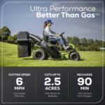 60V 42″ Cordless Battery CrossoverT Riding Lawn Mower + Bagger, (6) 8.0 Ah Batteries and (3) Dual-Port Turbo Chargers - Image 3
