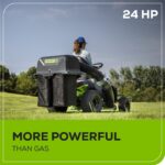 60V 42″ Cordless Battery CrossoverT Riding Lawn Mower + Bagger, (6) 8.0 Ah Batteries and (3) Dual-Port Turbo Chargers - Image 4