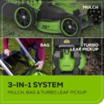 60V 25″ Dual Blade Self-Propelled Mower 5-pc Combo Kit, (3) 4.0 Ah Batteries, (1) Single Port Chargers and (1) Dual-Port Charger - Image 6