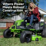 60V 42″ Cordless Battery CrossoverT Riding Lawn Mower, (4) 8.0 Ah Batteries and (2) Dual-Port Turbo Chargers - Image 16