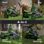 60V 30” CrossoverT Riding Lawn Tractor with (2) 8.0 Ah, (2) 4.0 Ah Batteries & 600-Watt Charger - Image 6