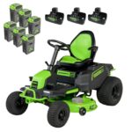 60V 42″ Cordless Battery CrossoverT Riding Lawn Mower: (6) 8.0 Ah Batteries and (3) Dual-Port Turbo Chargers