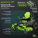 60V 42” Electric CrossoverZ Zero Turn Mower with (6) 8 Ah Batteries and (3) Dual Port Turbo Chargers - Image 3