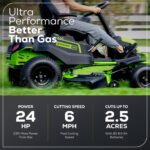 60V 42″ Cordless Battery CrossoverT Riding Lawn Mower: (6) 8.0 Ah Batteries and (3) Dual-Port Turbo Chargers - Image 10