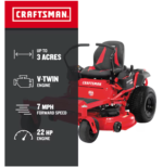 CRAFTSMAN Z5400 | 46in 22HP Zero-Turn Riding Mower | 22 HP Kohler Engine | Hydrostatic Transmission | High-Back Seat (17ARFACT093) - Image 3