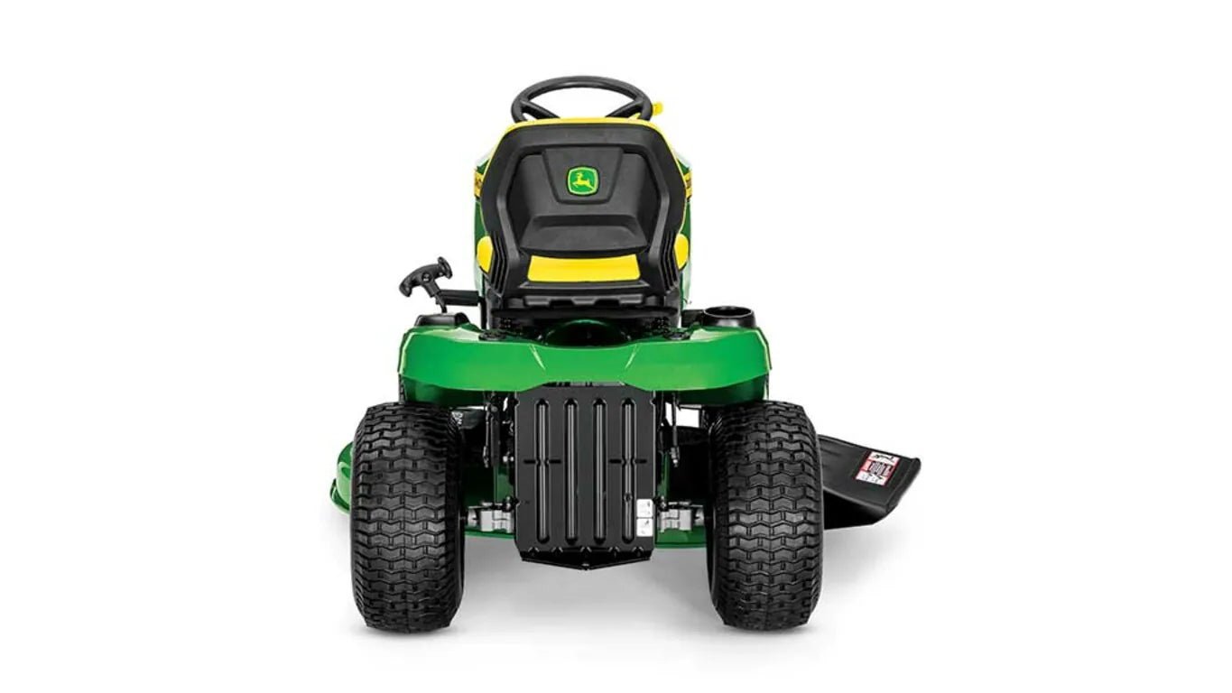 r4k082341_s120_rear_studio_large_9661b21a149e71a25aae47b3987d1a061dd343ff.jpg John Deere S120 42 in. 22 HP V-Twin Gas Hydrostatic Riding Lawn Mower - Image 1
